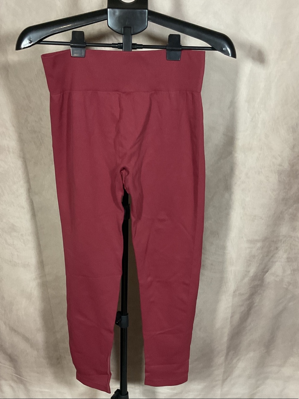 High-Waist Scrunch Butt Lifting Burgundy Leggings for Women
